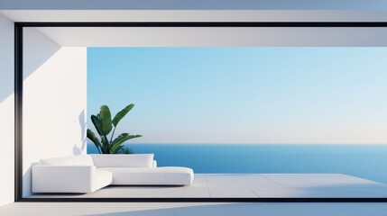 Luxury futuristic penthouse with panoramic smart windows, minimalist furniture, and an AI-powered home assistant managing all smart devices