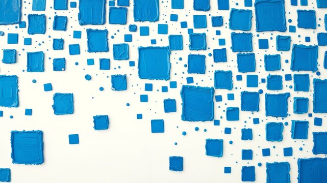 A mesmerizing abstract video background featuring a seamless loop animation of blue squares and dots floating