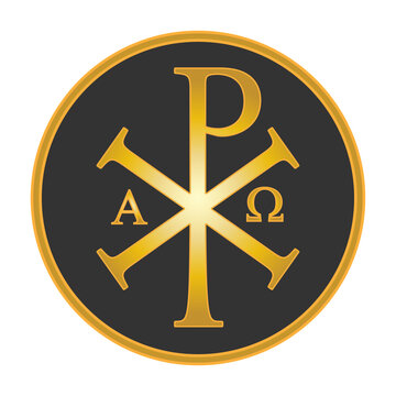 Chi Rho symbol. Jesus christ monogram. Christogram sign. Christianity icon. Vector illustration image.