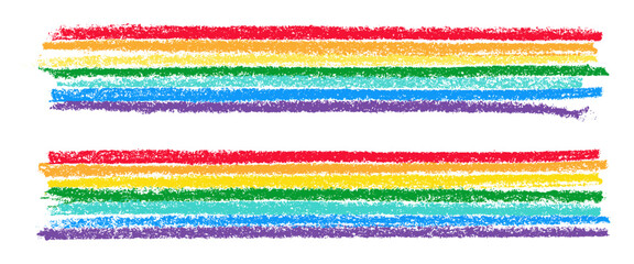 Rainbow Colored Crayon Chalk Drawing Lines Vector