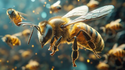 Fototapeta premium Bee in Flight