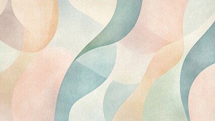 A wallpaper design featuring soft, flowing lines that gently curve and intertwine, creating an organic, soothing pattern