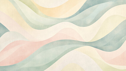 A wallpaper design featuring soft, flowing lines that gently curve and intertwine, creating an organic, soothing pattern