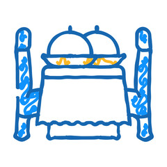 table for wedding day guests doodle icon sketch vector. table for wedding day guests sign. isolated symbol illustration