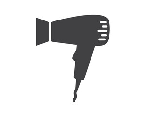 Hair dryer Line Icon vector fashion hairdryer of hairdresser to blow-dry and electric hair-dryer blower illustration. Barber styling appliance. Silhouette hair dryer black color.