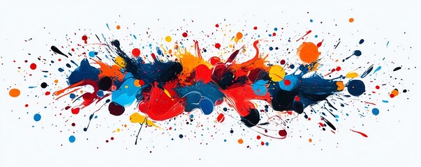 Fireworks display with sparkling red, blue, and gold lights, vivid colors and glowing trails, handdrawn style, isolated on white background