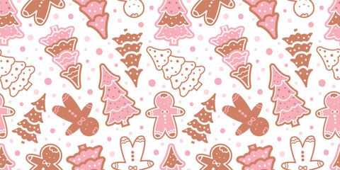 Joyful Winter and Christmas Seamless Pattern
