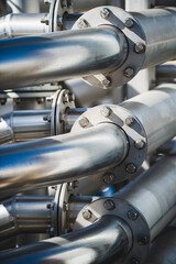 Metal pipes in a factory