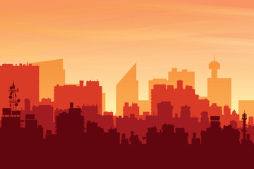 Fototapeta premium A silhouette of a city with buildings