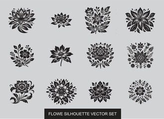 Floral Elegance" vector shilhouette element.