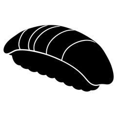 Black Vector Sushi Icon Isolated on White Background - Free Vector