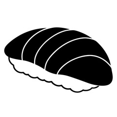 Black Vector Sushi Icon Isolated on White Background - Free Vector
