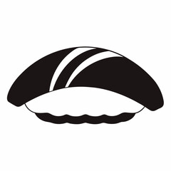 Black Vector Sushi Icon Isolated on White Background - Free Vector