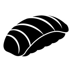 Black Vector Sushi Icon Isolated on White Background - Free Vector