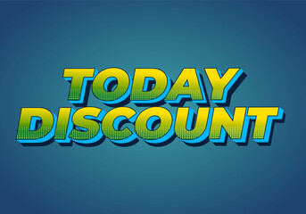 Fototapeta premium Today discount. Text effect in 3D style with modern colors