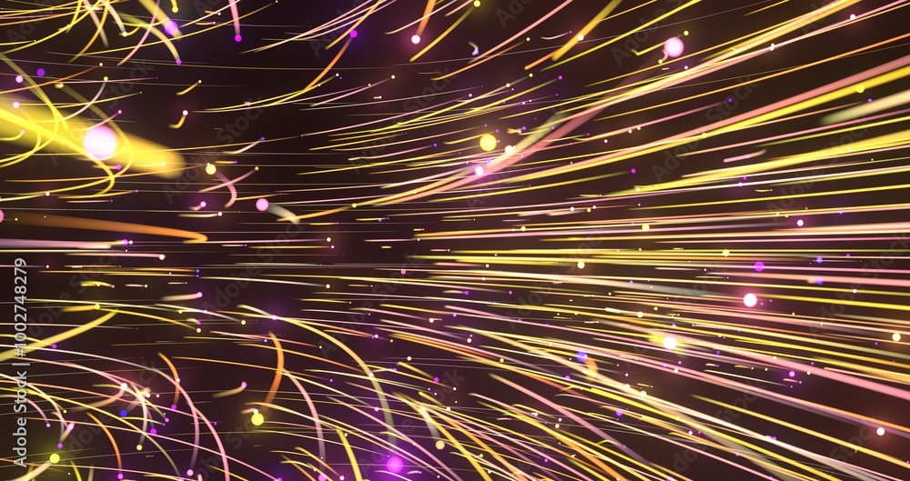 Poster image of colorful light trails with motion blur effect