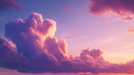 A serene dusk sky with a few heart-shaped clouds drifting in soft lavender hues, The scene is ultra detailed