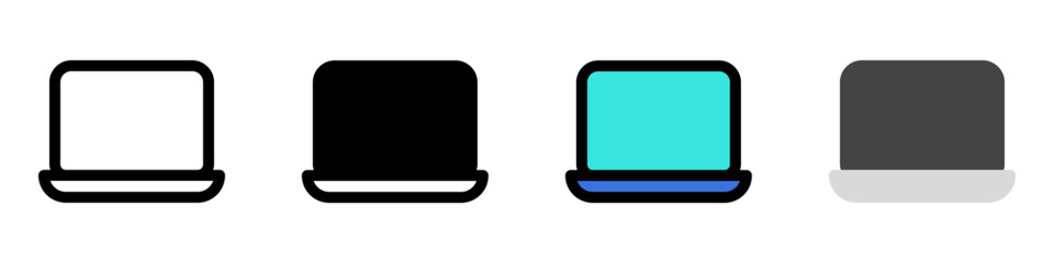 Editable vector blank laptop computer screen icon. Part of a big icon set family. Perfect for web and app interfaces, presentations, infographics, etc