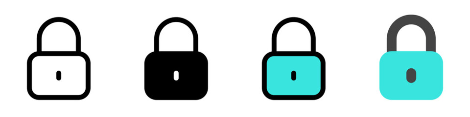Editable vector lock padlock encryption password icon. Part of a big icon set family. Perfect for web and app interfaces, presentations, infographics, etc