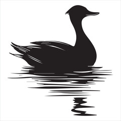 silhouette of a duck,bird, swan, animal, duck, goose, illustration, vector, silhouette, nature, cartoon, water, beak, icon, black, wild, lake, drawing, wildlife, birds, design, feather, love, art, sym