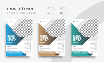 Professional corporate law firm flyer for lawyer brand identity promotion. Modern lawyer flyer or attorney flyer with marketing layout. Vol - 11