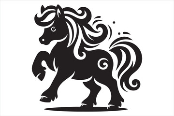Fototapeta premium Majestic Pony Silhouette