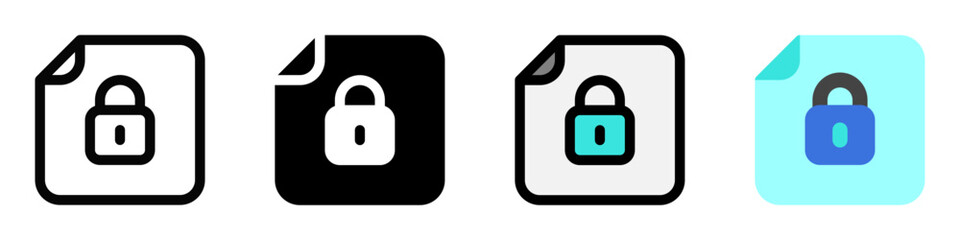 Editable vector password protected file icon. Part of a big icon set family. Perfect for web and app interfaces, presentations, infographics, etc