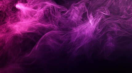 Abstract texture of purple smoke on a dark black background.