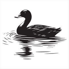 silhouette of a duck,bird, swan, animal, duck, goose, illustration, vector, silhouette, nature, cartoon, water, beak, icon, black, wild, lake, drawing, wildlife, birds, design, feather, love, art, sym