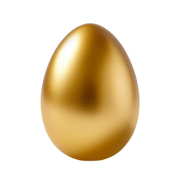 Shiny golden egg isolated on black background