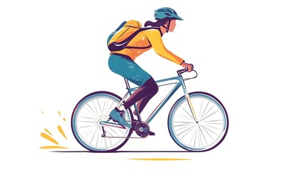 Obraz premium Cyclist Riding Bicycle for Fitness and Adventure Outdoors