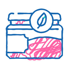 jar for cosmetics zero waste doodle icon sketch vector. jar for cosmetics zero waste sign. isolated symbol illustration