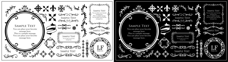 クリスマスのフレームデザインセット