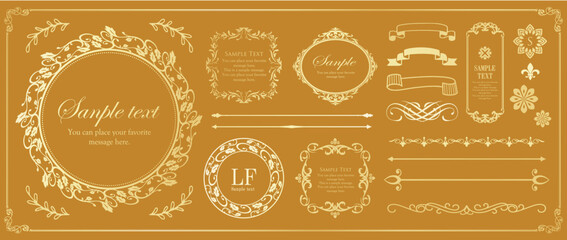 クリスマスのフレームデザインセット