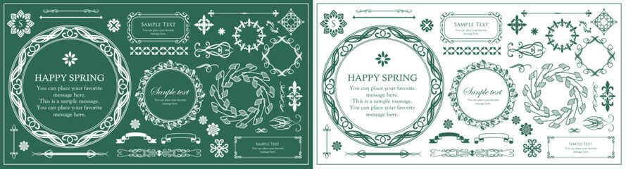 クリスマスのフレームデザインセット