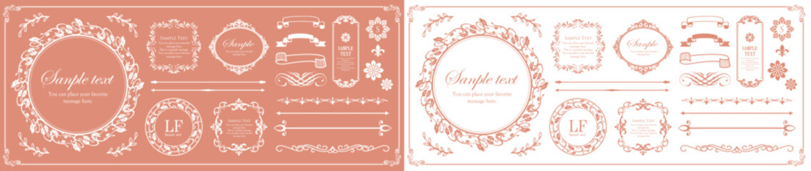 クリスマスのフレームデザインセット