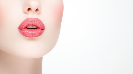 Fototapeta premium A person licking their lips, emphasizing the sensuality and movement of the mouth.