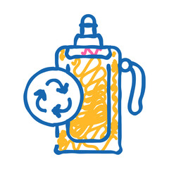 soft water bottle zero waste doodle icon sketch vector. soft water bottle zero waste sign. isolated symbol illustration