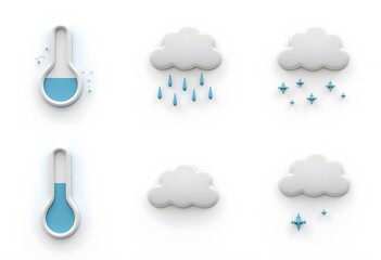 Obraz premium Weather icons isolated on white background