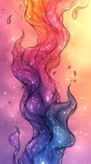 Fototapeta premium Abstract swirling galaxy with vibrant colors.