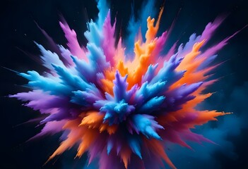 Colorful explosion of vibrant paint or powder in the air, creating a dynamic and abstract background