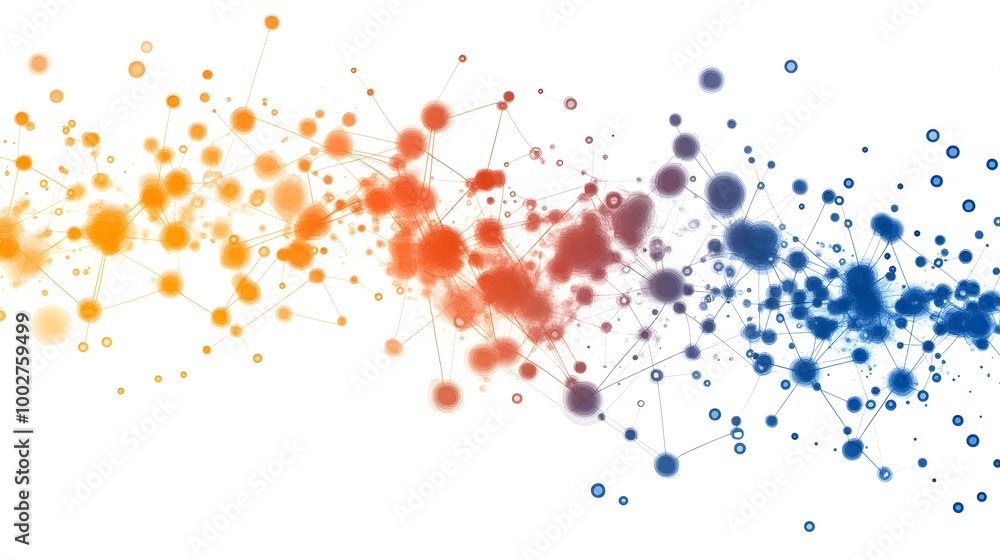 Poster vibrant fluid motion - colorful digital art explosion of gradient shapes and splashes