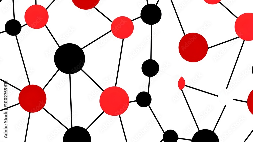 Poster interconnected abstract digital molecular geometric pattern design