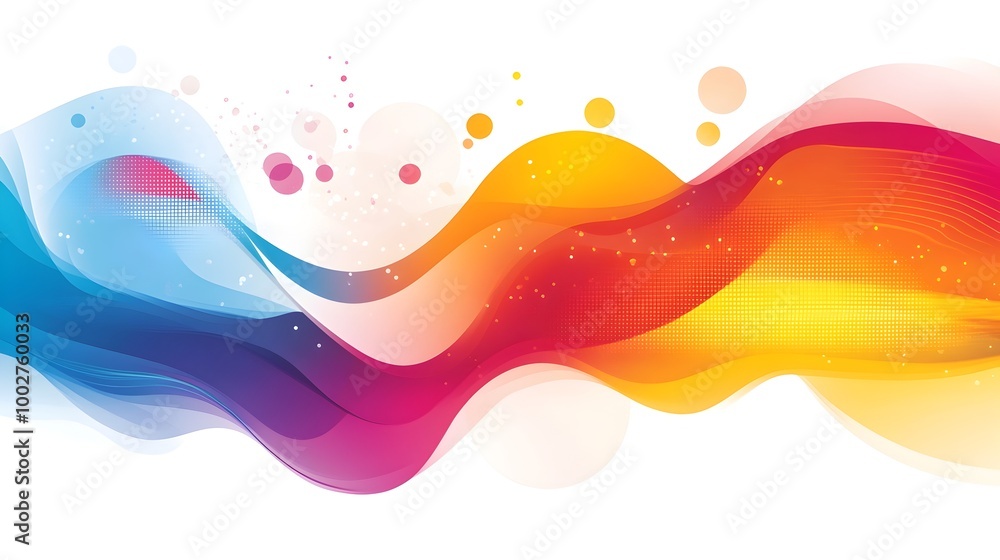 Aufkleber vibrant and dynamic abstract wave of colorful fluid gradient shapes and patterns