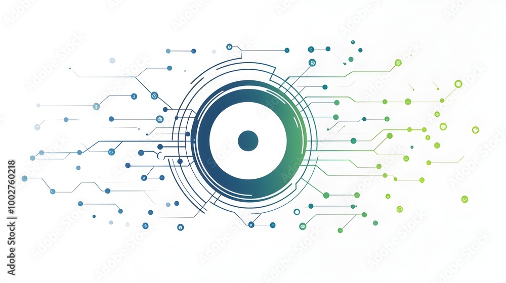 Poster futuristic digital network of intelligence and data flow