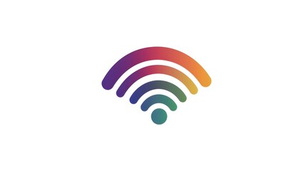 Colorful Gradient Wifi Symbol Representing Digital Connectivity and Modern Technology