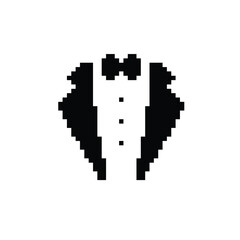 Fototapeta premium pixel Bow tie icon suit icon icon. Vector pixel art gentleman 8 bit logo for game
