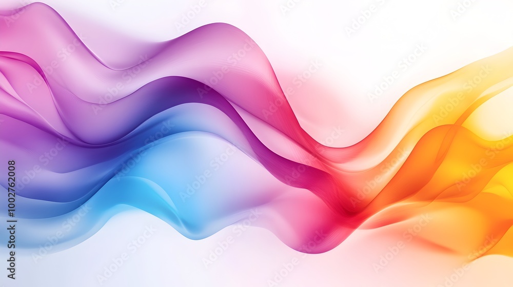Poster vibrant colorful fluid waves and flowing gradient abstract background