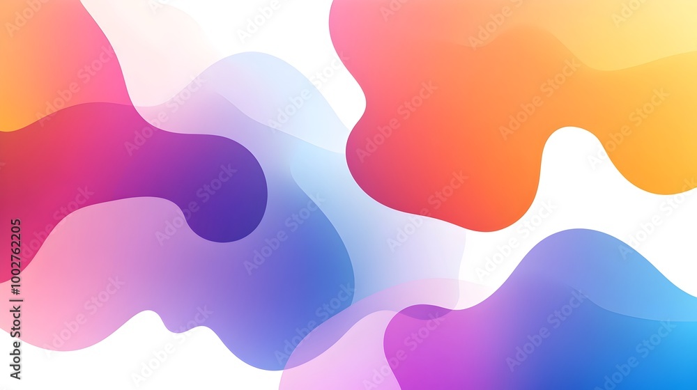 Poster colorful abstract fluid gradient dynamic swirling shapes on modern background