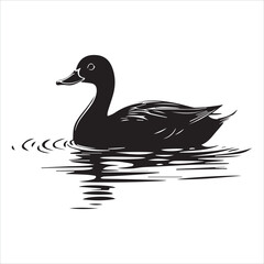 silhouette of a duck,bird, swan, animal, duck, goose, illustration, vector, silhouette, nature, cartoon, water, beak, icon, black, wild, lake, drawing, wildlife, birds, design, feather, love, art, sym
